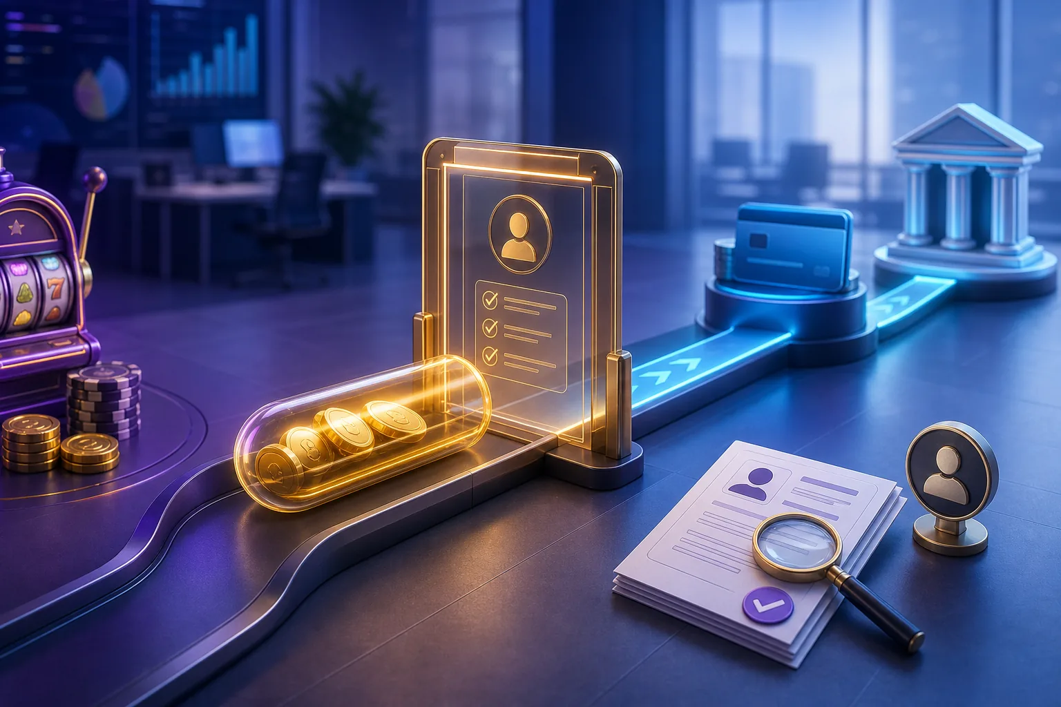 Casino withdrawal paused at a verification checkpoint before card and bank payout routes