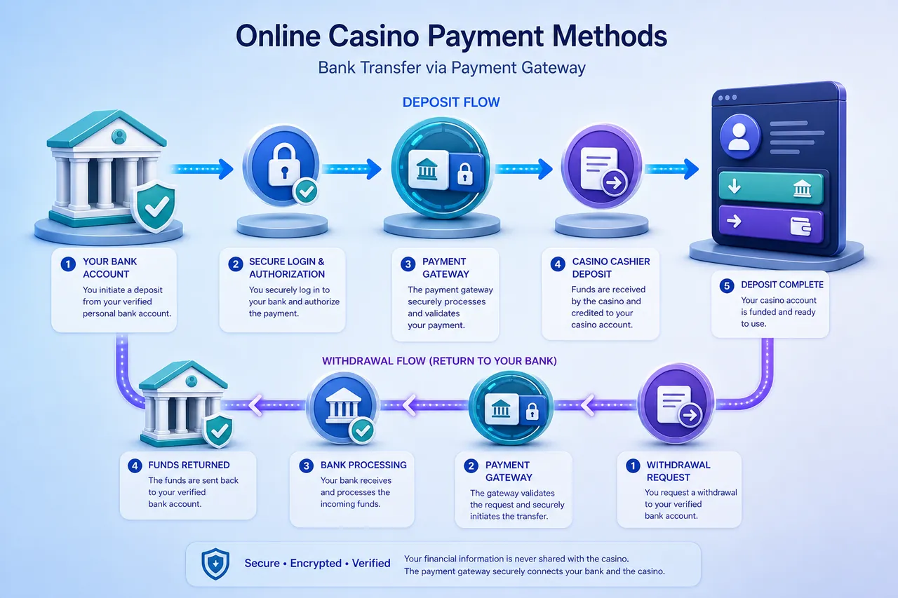 iDebit casino route from verified online banking through a payment gateway to deposits and eligible bank withdrawals